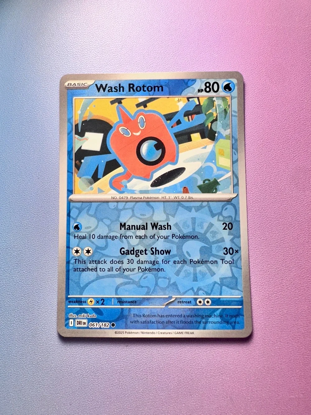 wash rotom [reverse holo] - 061/182 (common) — pokemon: destined rivals